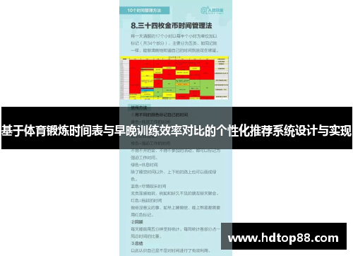 基于体育锻炼时间表与早晚训练效率对比的个性化推荐系统设计与实现